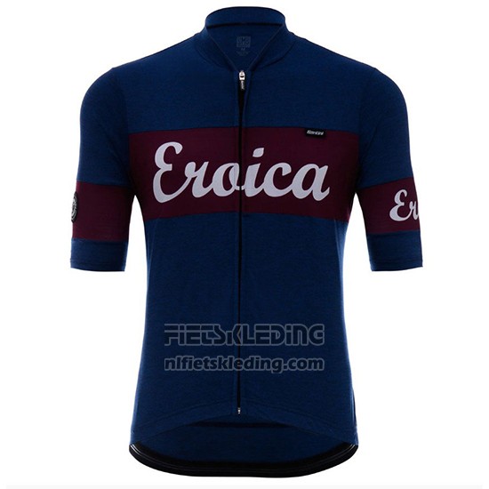 2018 Fietskleding Eroica Vino Donker Blauw Korte Mouwen en Koersbroek